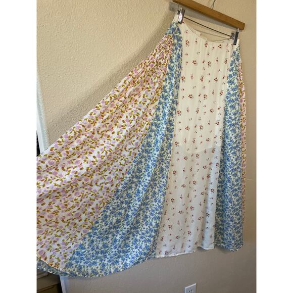 Free People Kaia White Floral Cottage Core Set Midi Skirt Spaghetti Strap Top Sm - Picture 15 of 16